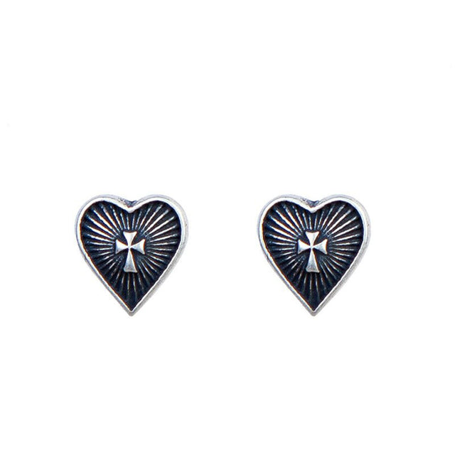 Broqueles de corazón y cruz