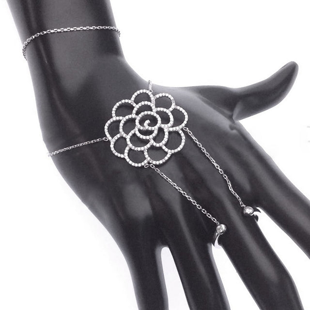 Pulsera-anillo con flor