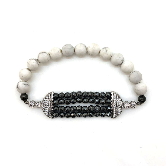 Pulsera de plata con piedras semipreciosas