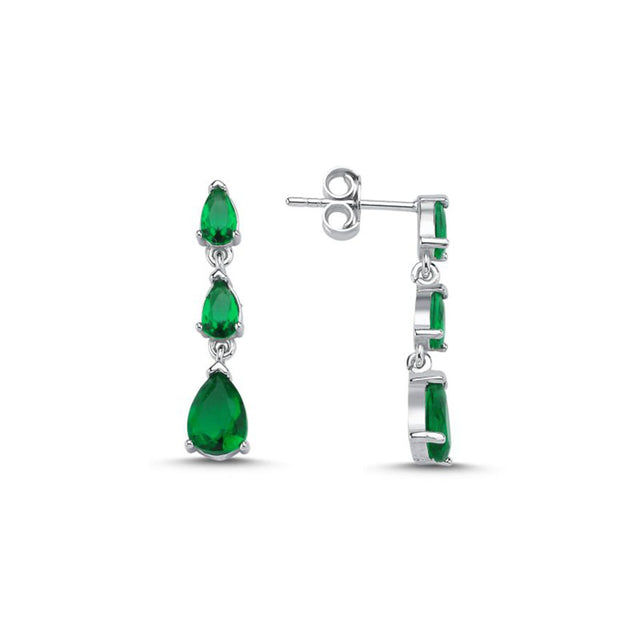 Aretes colgantes verdes