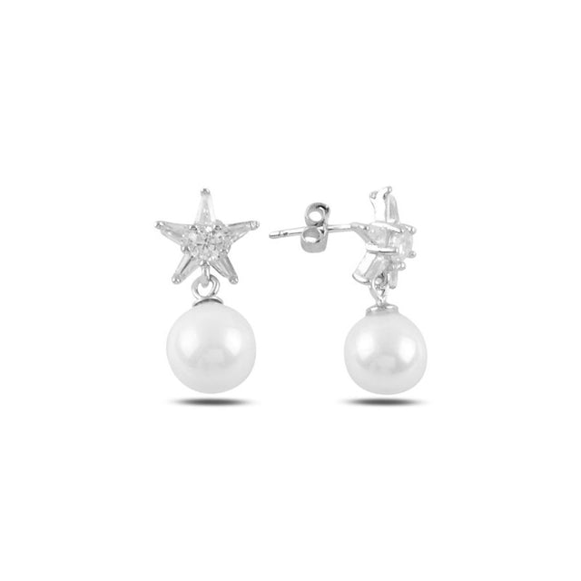 Aretes de estrella y perla