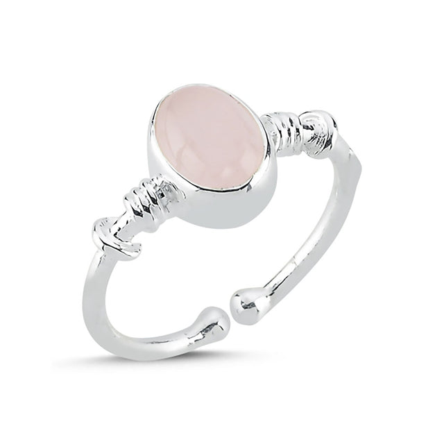 Anillo con cuarzo rosa