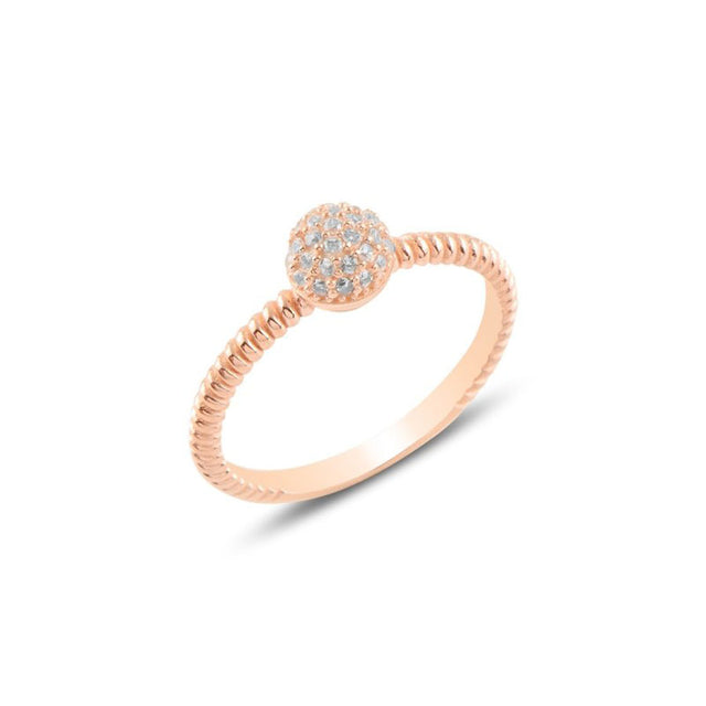 Anillo rosado con circonias