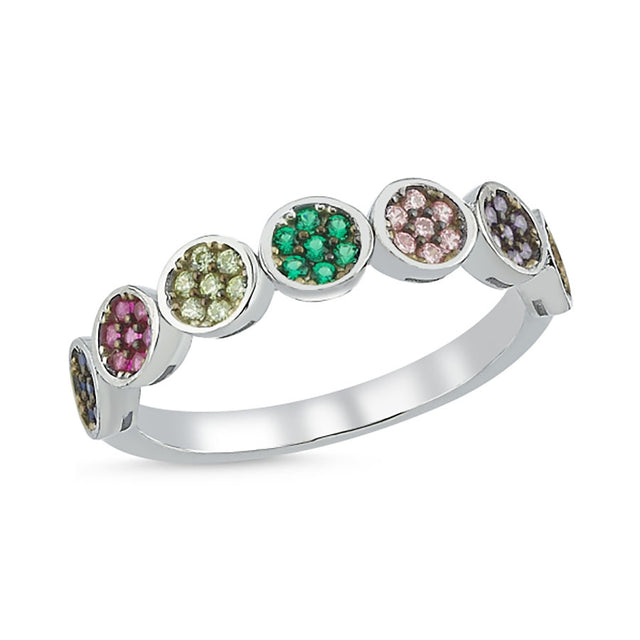 Anillo con circonias de colores